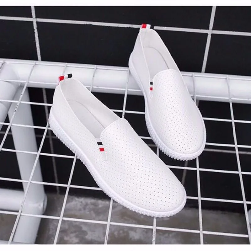 Espadrille Slip On - Kadın Spor Ayakkabı Beyaz Daireler Cut-Out