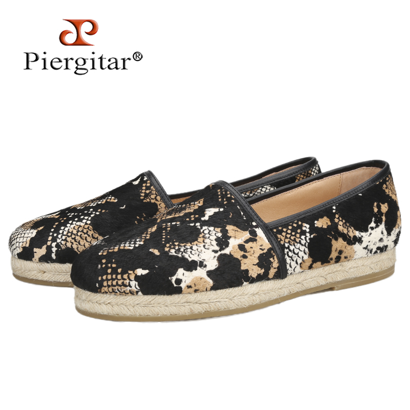 Espadrille Slip On - Piegitar Yeni Stil Renkli Yılan Kabartmalı