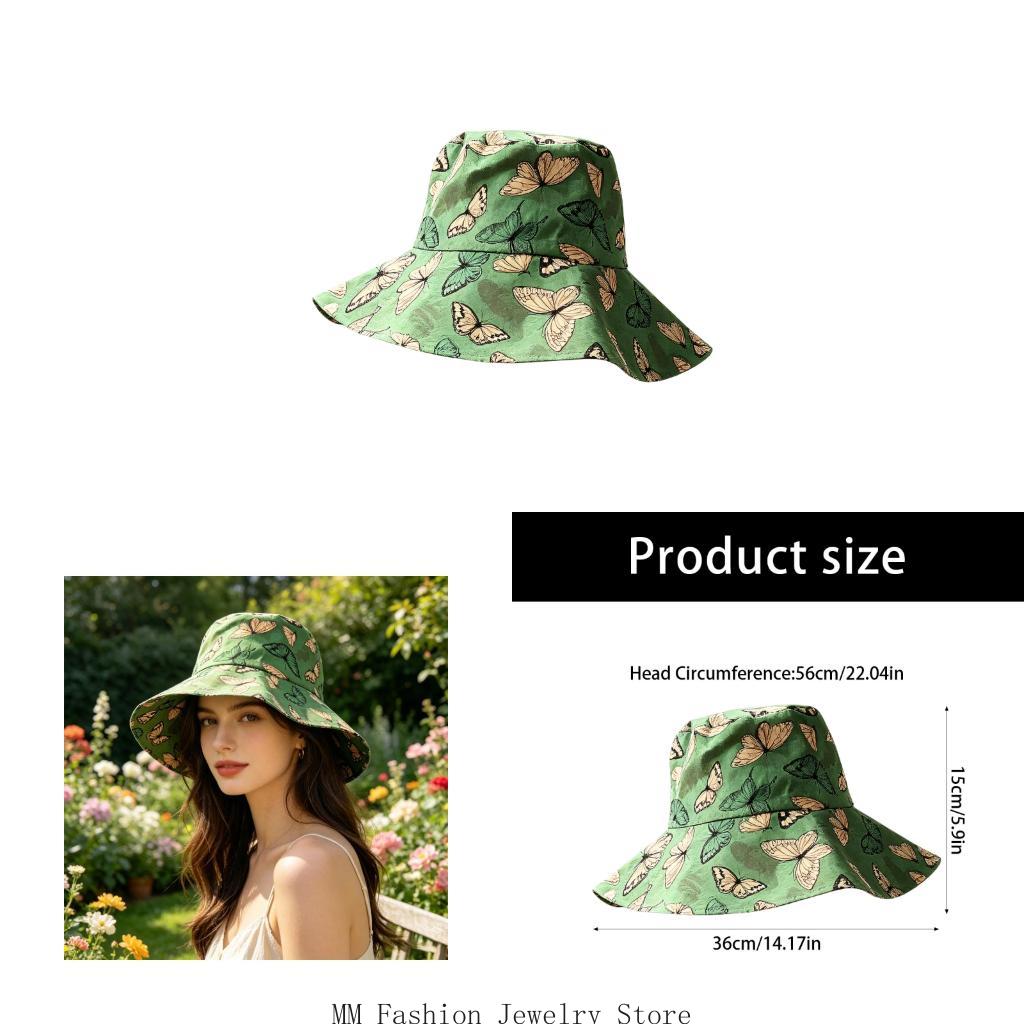 Packable Hat Nylon - Yeşil Baskılı Balıkçı Şapkası Yumuşak Polyester