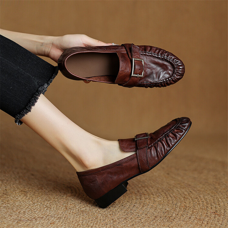 Casual Sandal Leather - Yeni sonbahar hakiki deri kadın pompaları