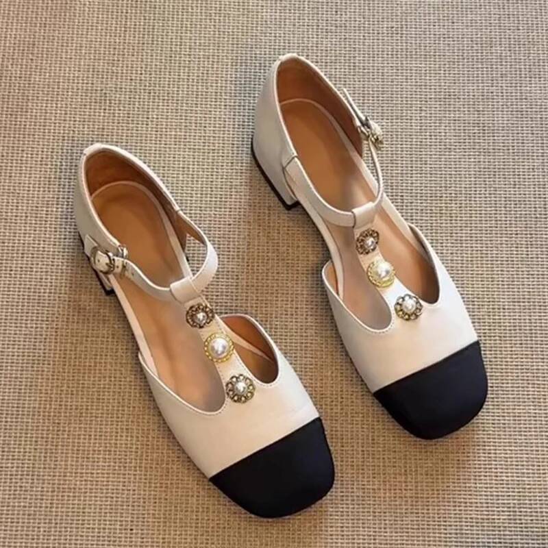 Casual Sandal Leather - Kadın Kare Ayak Topuklu Sandalet Yaz