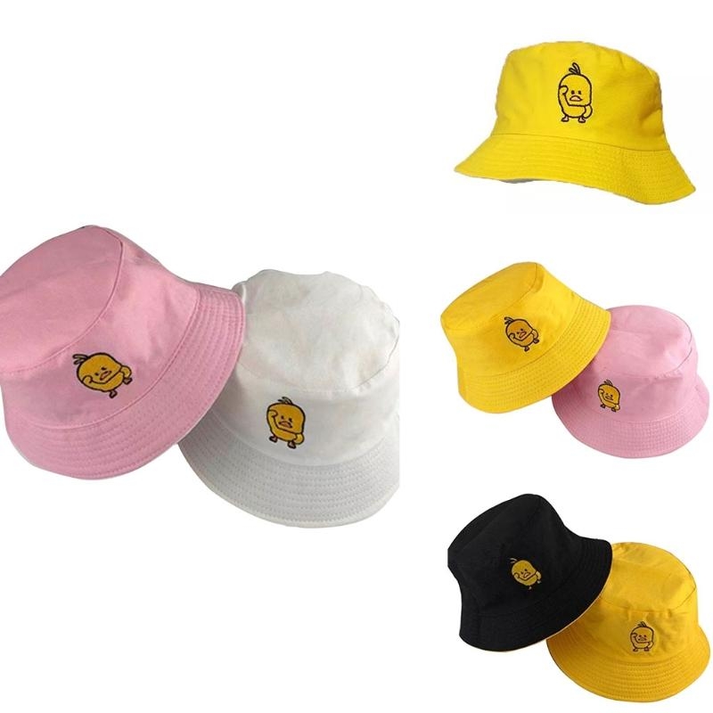 Packable Hat Nylon - Kadın Erkek Yaz Sarı Ördek Işlemeli