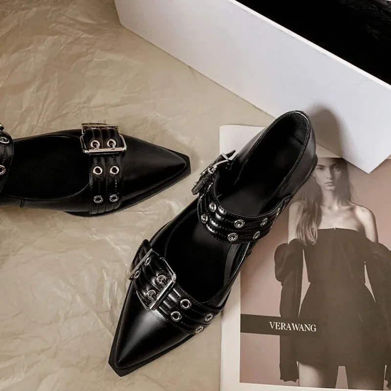 Casual Sandal Leather - Kadın Ayakkabı Tasarımcısı Lüks Alçak Topuk