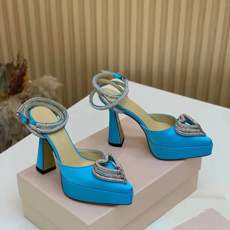 Casual Sandal Leather - Platform Kristal Aşk Dekorasyon Sandalet Seksi