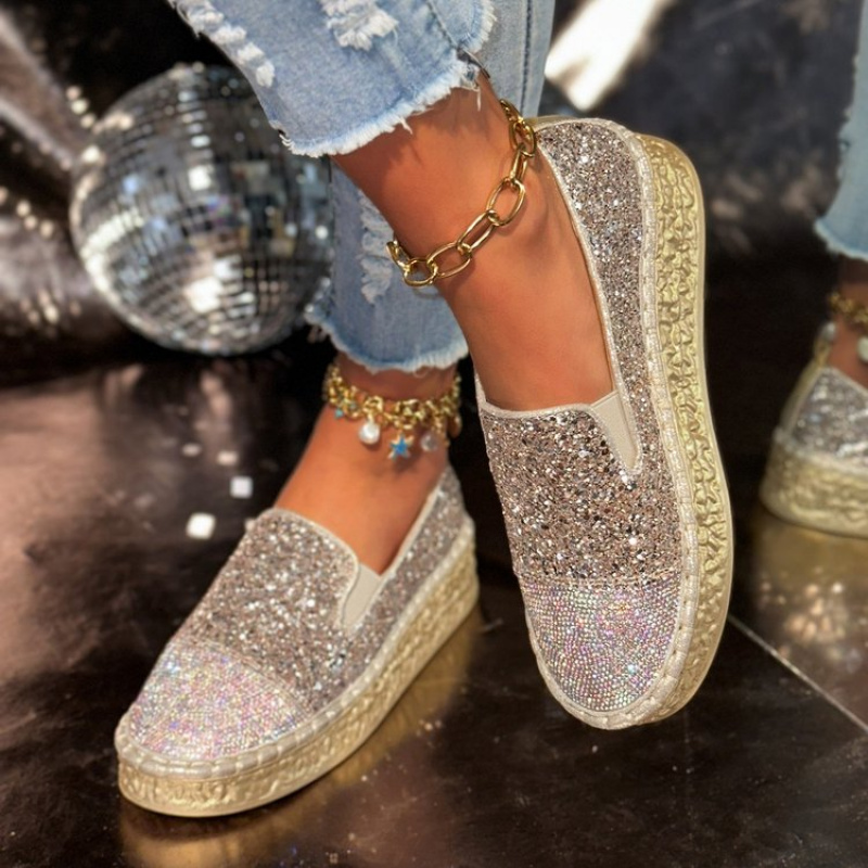 Gümüş Simli Yapay Elmaslı Plat - Espadrille Slip On incelemesi ve fiyatı
