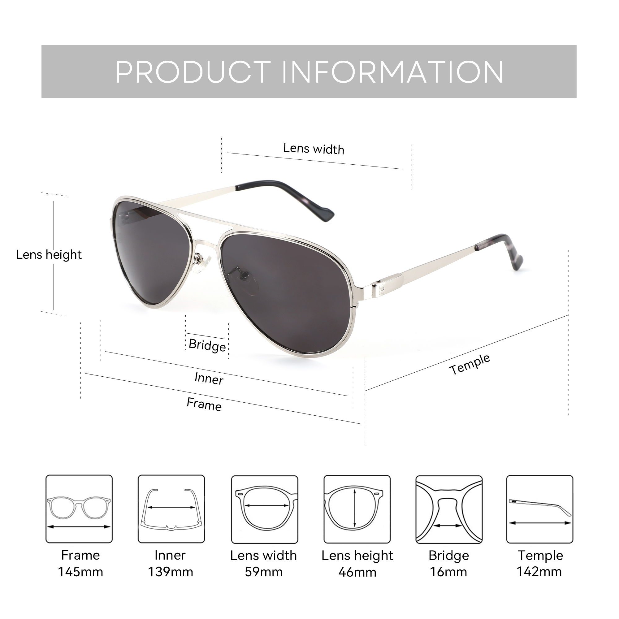 BLUEMOKY XL Boyutu Yüksek Kali - Sunglasses Aviator Polarized incelemesi ve fiyatı